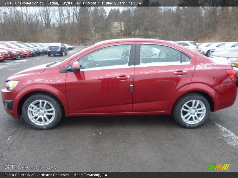 Crystal Red Tintcoat / Jet Black/Dark Titanium 2015 Chevrolet Sonic LT Sedan