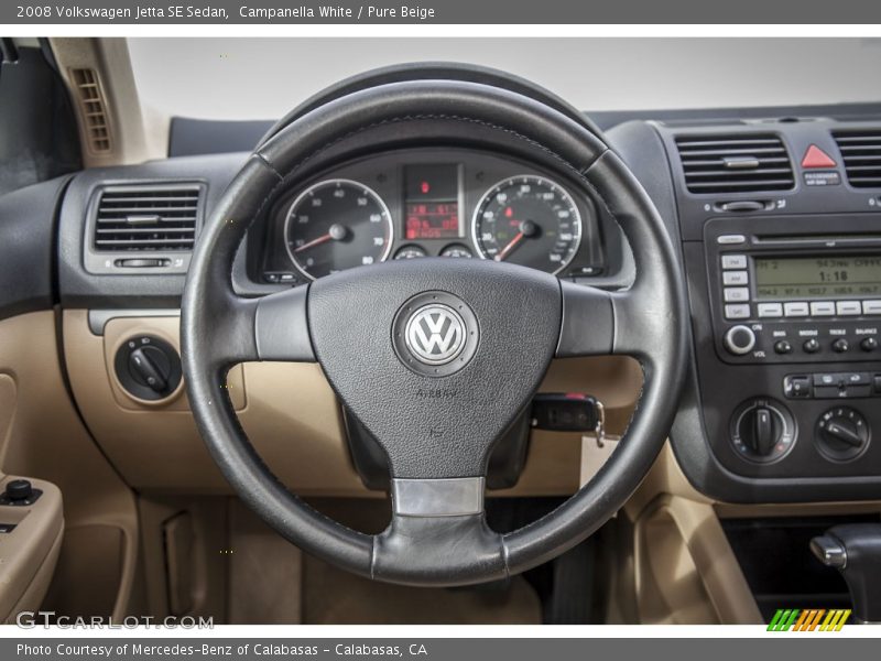 Campanella White / Pure Beige 2008 Volkswagen Jetta SE Sedan