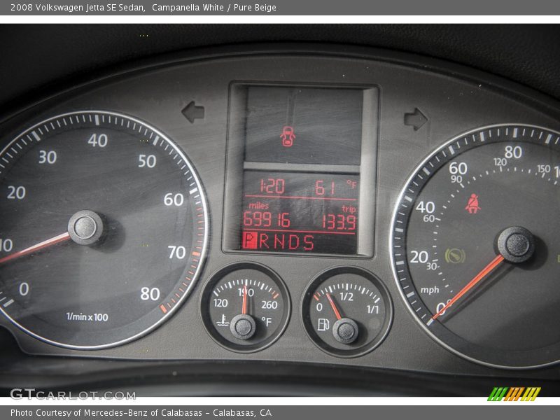 Campanella White / Pure Beige 2008 Volkswagen Jetta SE Sedan