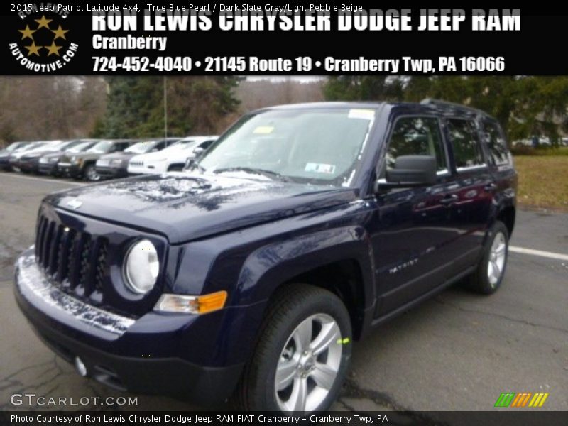 True Blue Pearl / Dark Slate Gray/Light Pebble Beige 2015 Jeep Patriot Latitude 4x4
