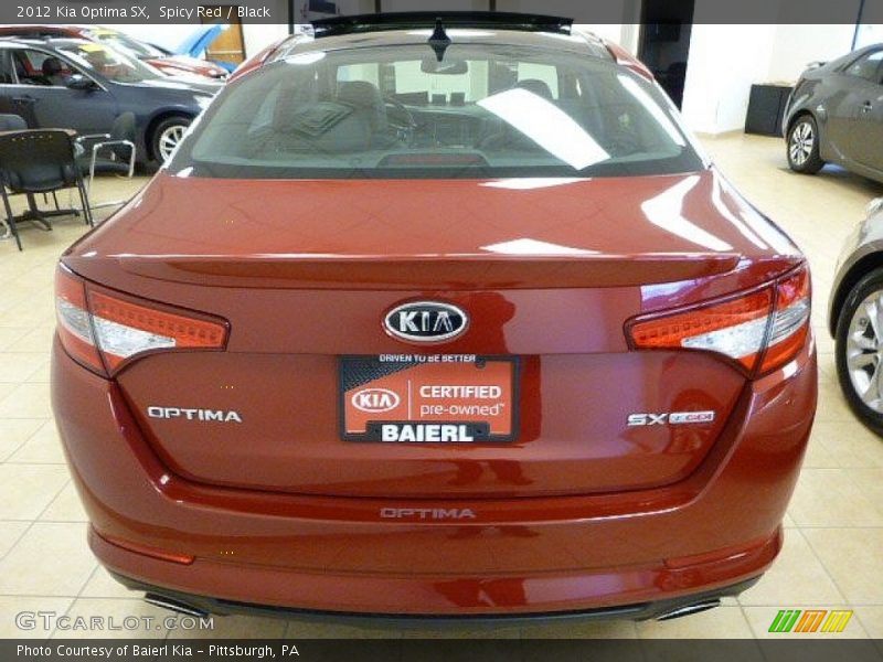 Spicy Red / Black 2012 Kia Optima SX
