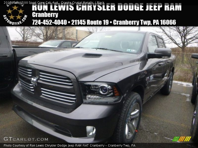 Granite Crystal Metallic / Black 2015 Ram 1500 Sport Crew Cab 4x4