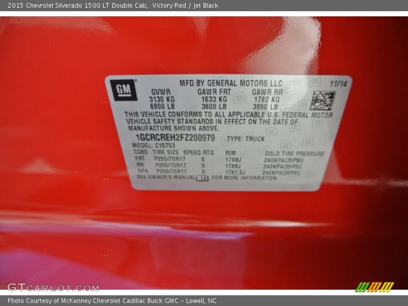 Victory Red / Jet Black 2015 Chevrolet Silverado 1500 LT Double Cab