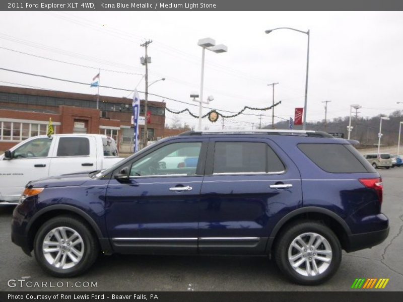 Kona Blue Metallic / Medium Light Stone 2011 Ford Explorer XLT 4WD