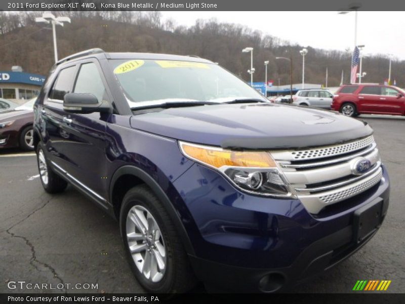 Kona Blue Metallic / Medium Light Stone 2011 Ford Explorer XLT 4WD