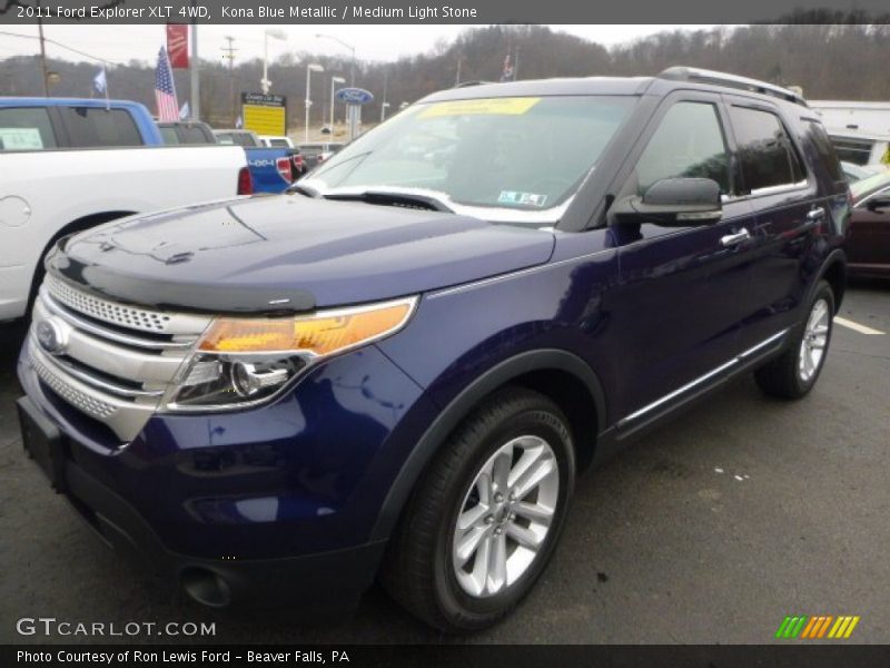 Kona Blue Metallic / Medium Light Stone 2011 Ford Explorer XLT 4WD
