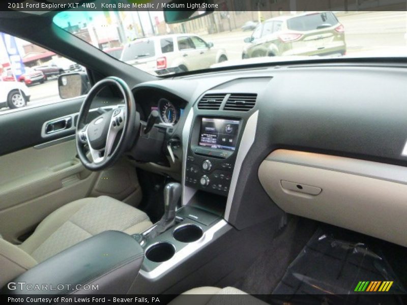 Kona Blue Metallic / Medium Light Stone 2011 Ford Explorer XLT 4WD