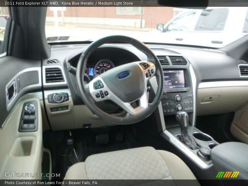 Kona Blue Metallic / Medium Light Stone 2011 Ford Explorer XLT 4WD