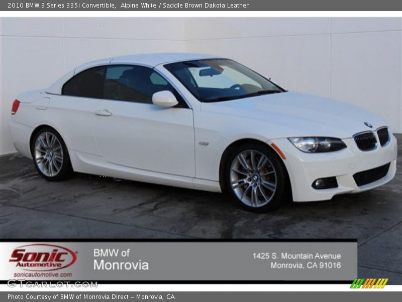 Alpine White / Saddle Brown Dakota Leather 2010 BMW 3 Series 335i Convertible