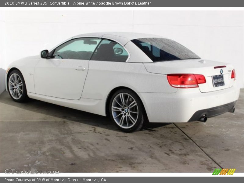 Alpine White / Saddle Brown Dakota Leather 2010 BMW 3 Series 335i Convertible