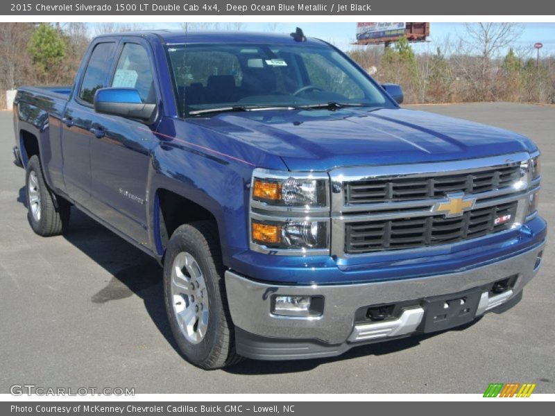 Deep Ocean Blue Metallic / Jet Black 2015 Chevrolet Silverado 1500 LT Double Cab 4x4