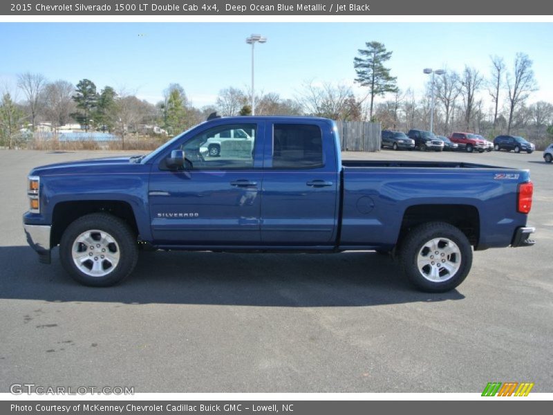 Deep Ocean Blue Metallic / Jet Black 2015 Chevrolet Silverado 1500 LT Double Cab 4x4
