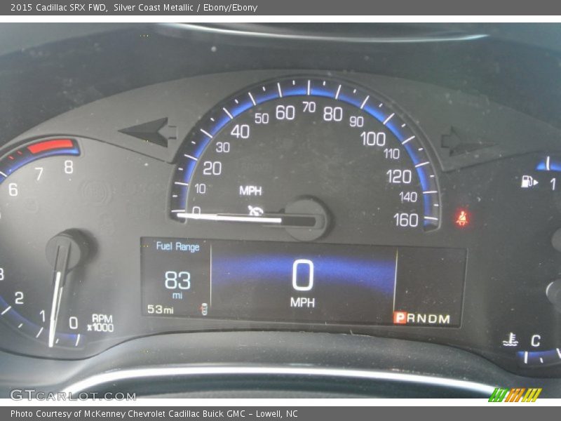 Silver Coast Metallic / Ebony/Ebony 2015 Cadillac SRX FWD