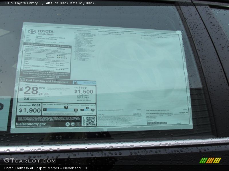 Attitude Black Metallic / Black 2015 Toyota Camry LE