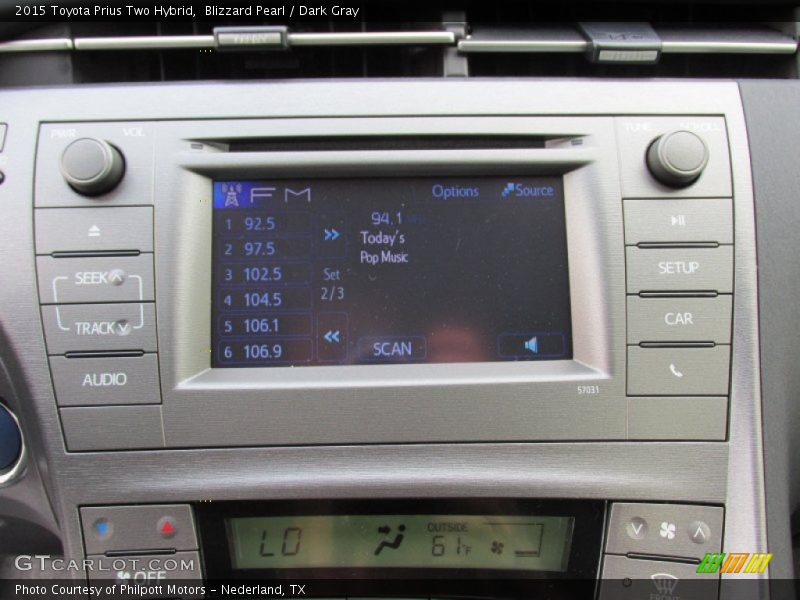 Controls of 2015 Prius Two Hybrid