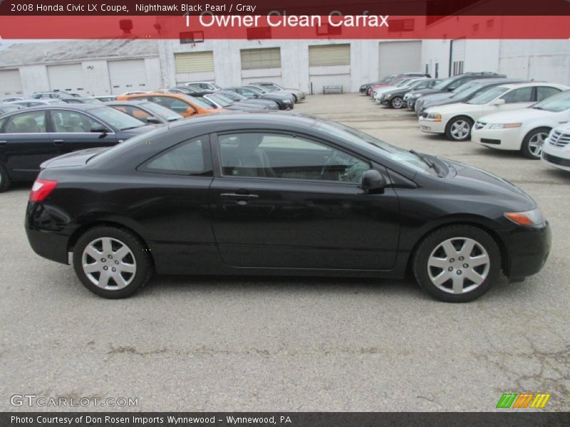 Nighthawk Black Pearl / Gray 2008 Honda Civic LX Coupe