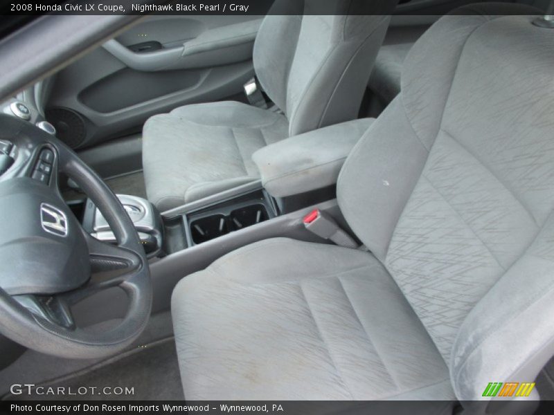 Nighthawk Black Pearl / Gray 2008 Honda Civic LX Coupe