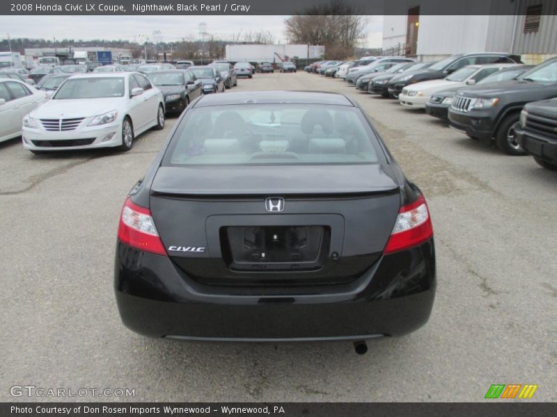 Nighthawk Black Pearl / Gray 2008 Honda Civic LX Coupe