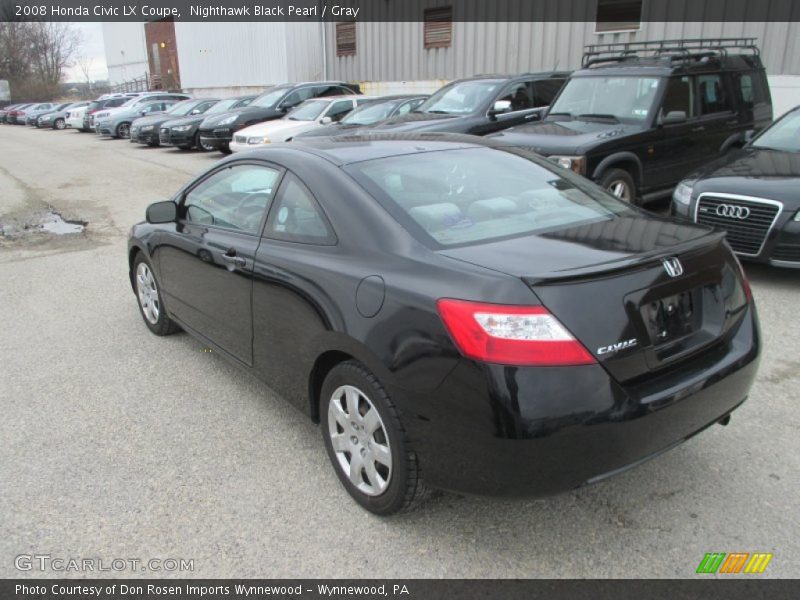 Nighthawk Black Pearl / Gray 2008 Honda Civic LX Coupe