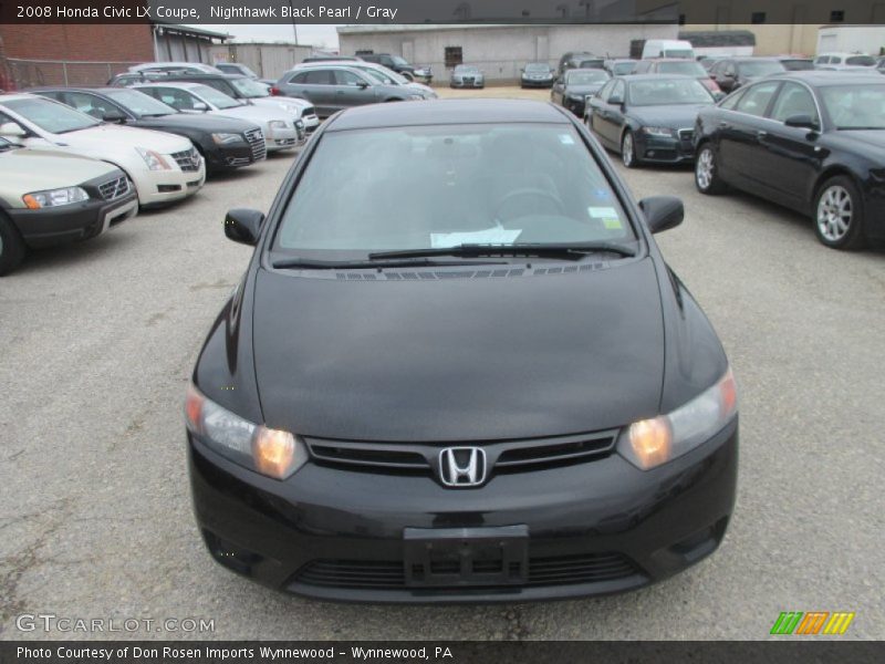 Nighthawk Black Pearl / Gray 2008 Honda Civic LX Coupe