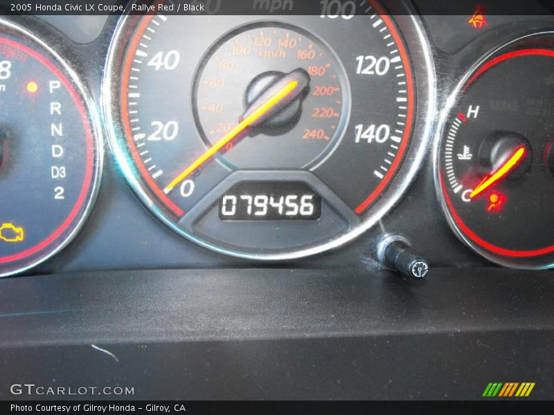 Rallye Red / Black 2005 Honda Civic LX Coupe
