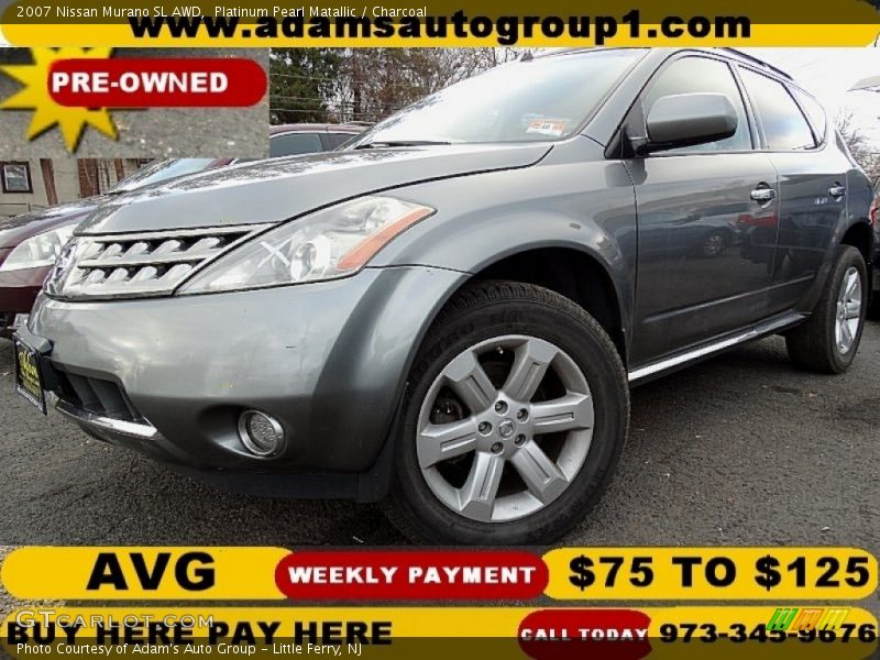 Platinum Pearl Matallic / Charcoal 2007 Nissan Murano SL AWD
