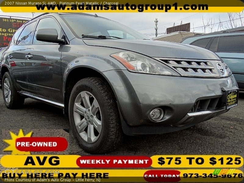 Platinum Pearl Matallic / Charcoal 2007 Nissan Murano SL AWD