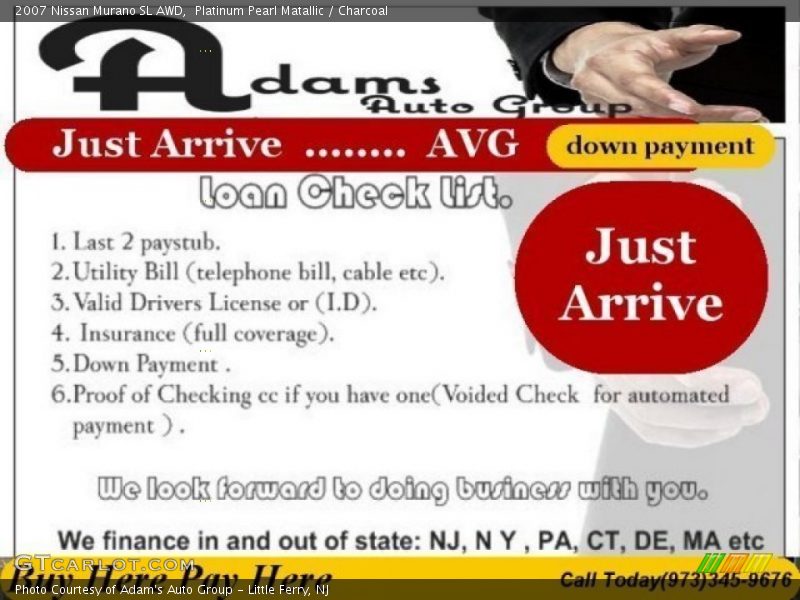 Platinum Pearl Matallic / Charcoal 2007 Nissan Murano SL AWD