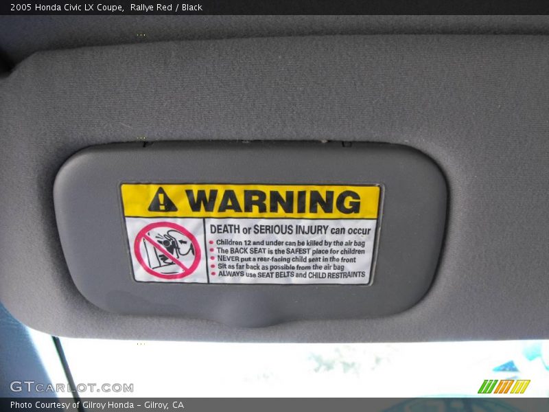 Rallye Red / Black 2005 Honda Civic LX Coupe