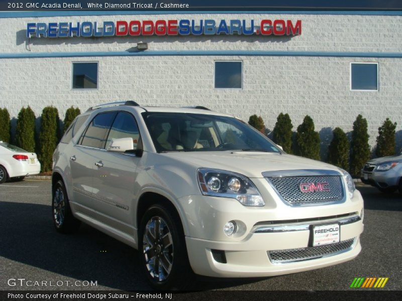 White Diamond Tricoat / Cashmere 2012 GMC Acadia Denali