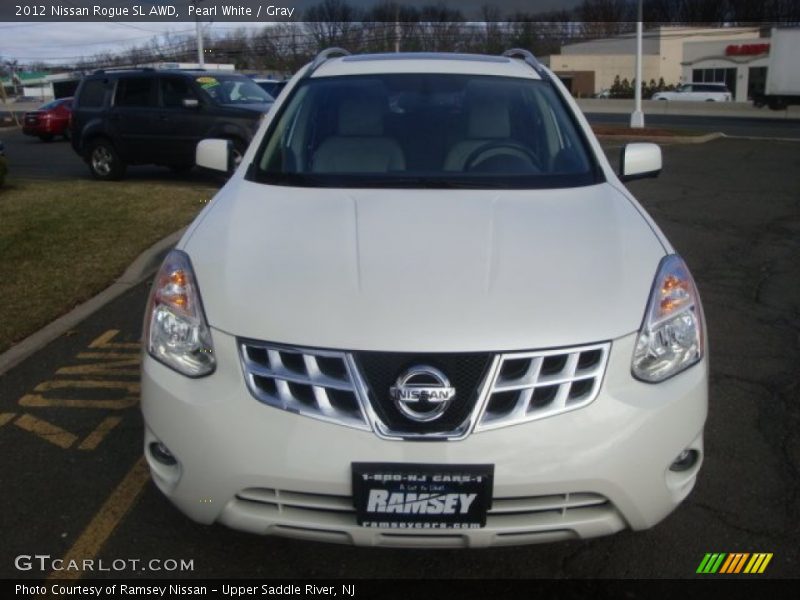 Pearl White / Gray 2012 Nissan Rogue SL AWD