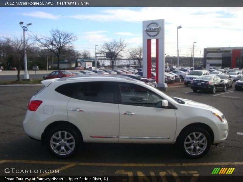 Pearl White / Gray 2012 Nissan Rogue SL AWD