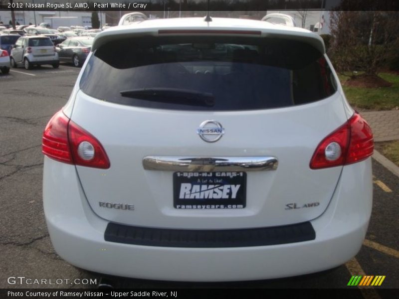 Pearl White / Gray 2012 Nissan Rogue SL AWD