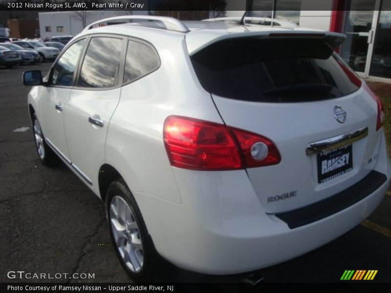 Pearl White / Gray 2012 Nissan Rogue SL AWD