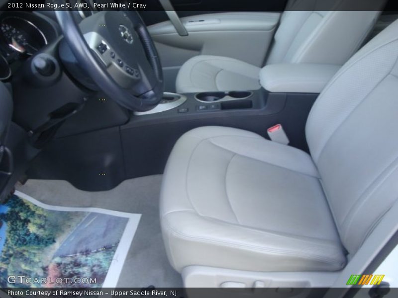 Pearl White / Gray 2012 Nissan Rogue SL AWD