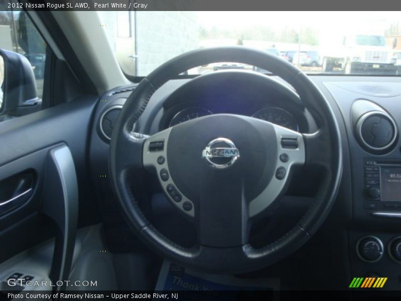 Pearl White / Gray 2012 Nissan Rogue SL AWD