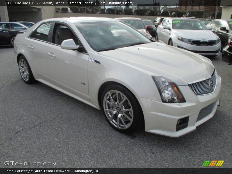 White Diamond Tricoat / Light Titanium/Ebony 2012 Cadillac CTS -V Sedan