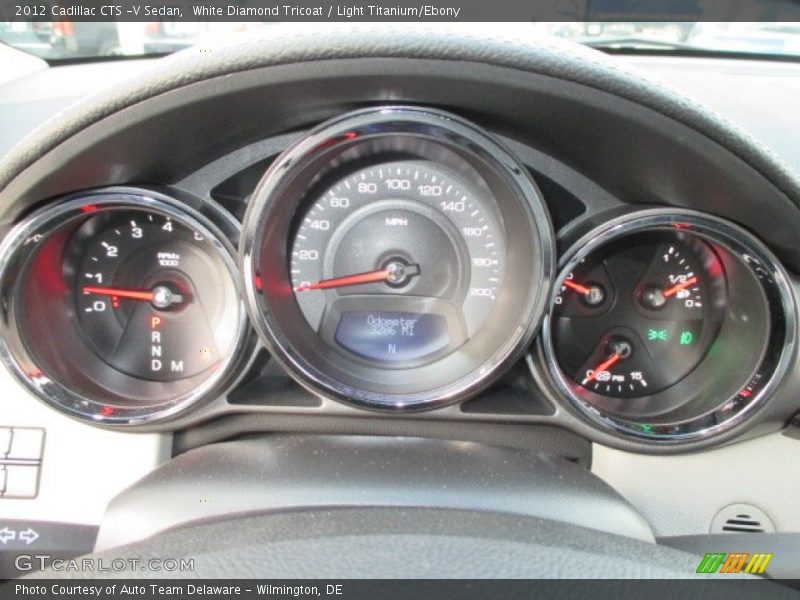 White Diamond Tricoat / Light Titanium/Ebony 2012 Cadillac CTS -V Sedan