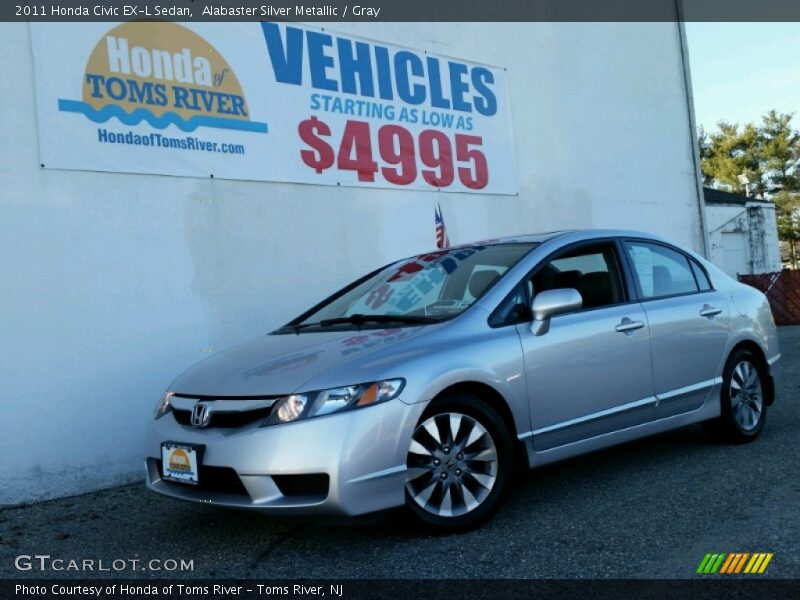 Alabaster Silver Metallic / Gray 2011 Honda Civic EX-L Sedan