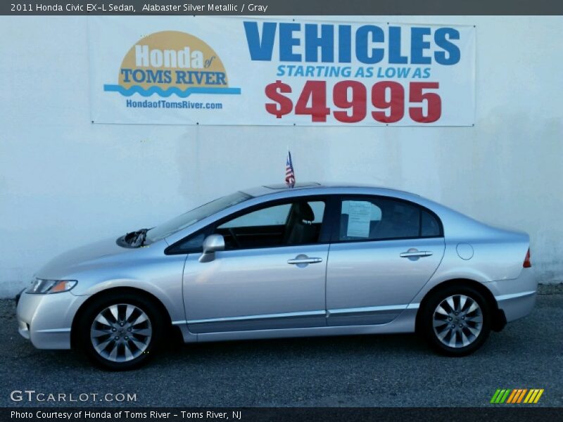 Alabaster Silver Metallic / Gray 2011 Honda Civic EX-L Sedan