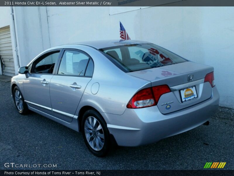 Alabaster Silver Metallic / Gray 2011 Honda Civic EX-L Sedan