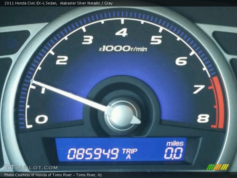 Alabaster Silver Metallic / Gray 2011 Honda Civic EX-L Sedan