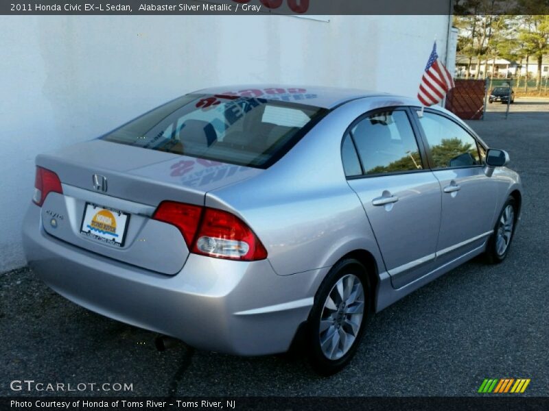 Alabaster Silver Metallic / Gray 2011 Honda Civic EX-L Sedan