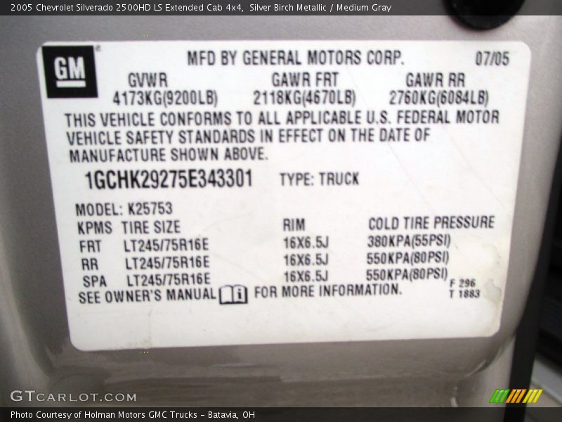 Silver Birch Metallic / Medium Gray 2005 Chevrolet Silverado 2500HD LS Extended Cab 4x4