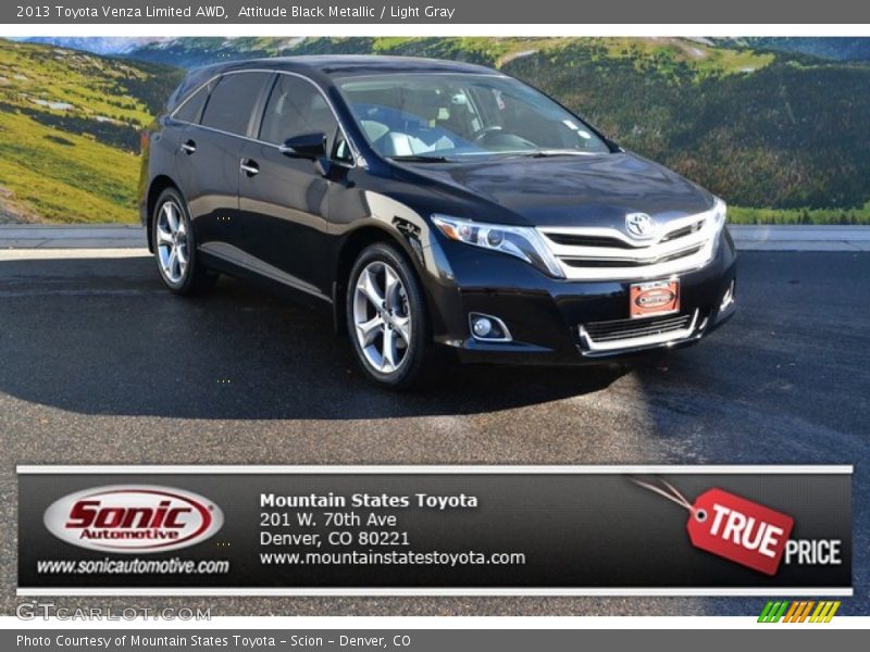 Attitude Black Metallic / Light Gray 2013 Toyota Venza Limited AWD