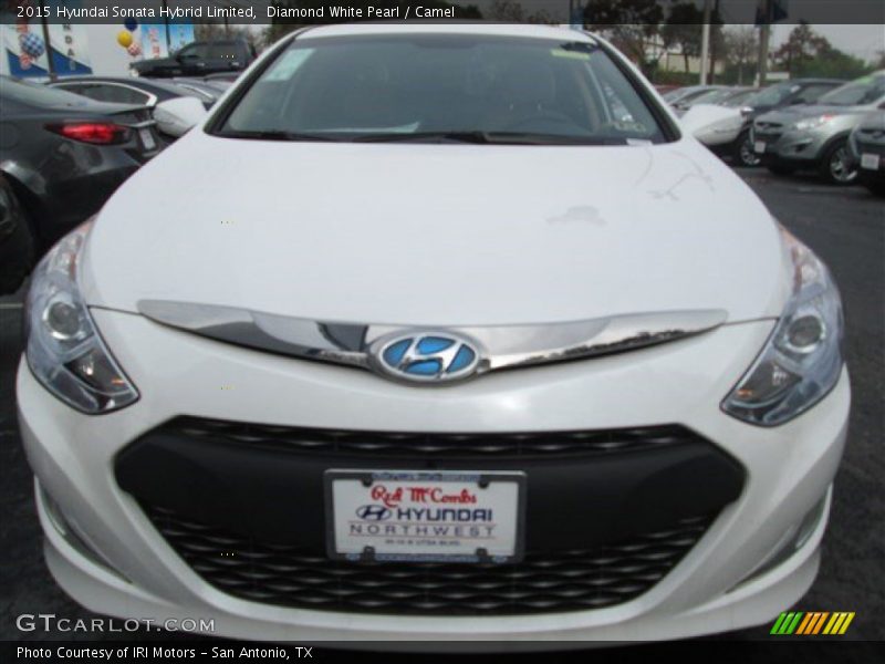 Diamond White Pearl / Camel 2015 Hyundai Sonata Hybrid Limited