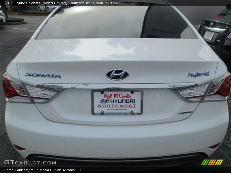 Diamond White Pearl / Camel 2015 Hyundai Sonata Hybrid Limited