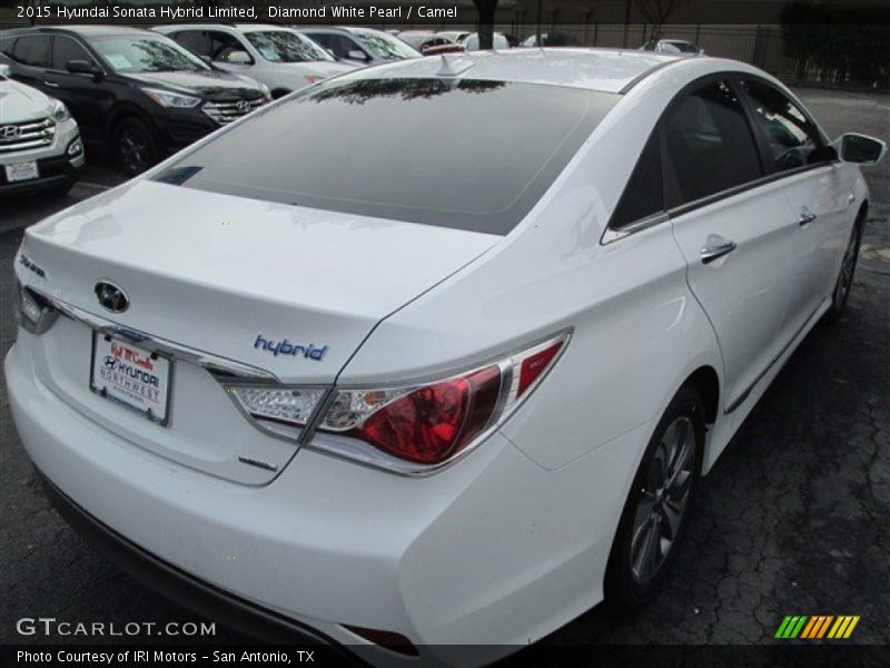 Diamond White Pearl / Camel 2015 Hyundai Sonata Hybrid Limited
