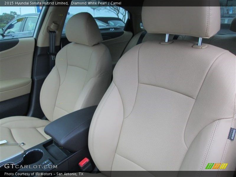 Diamond White Pearl / Camel 2015 Hyundai Sonata Hybrid Limited