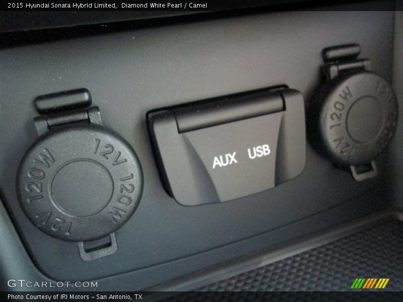 Diamond White Pearl / Camel 2015 Hyundai Sonata Hybrid Limited